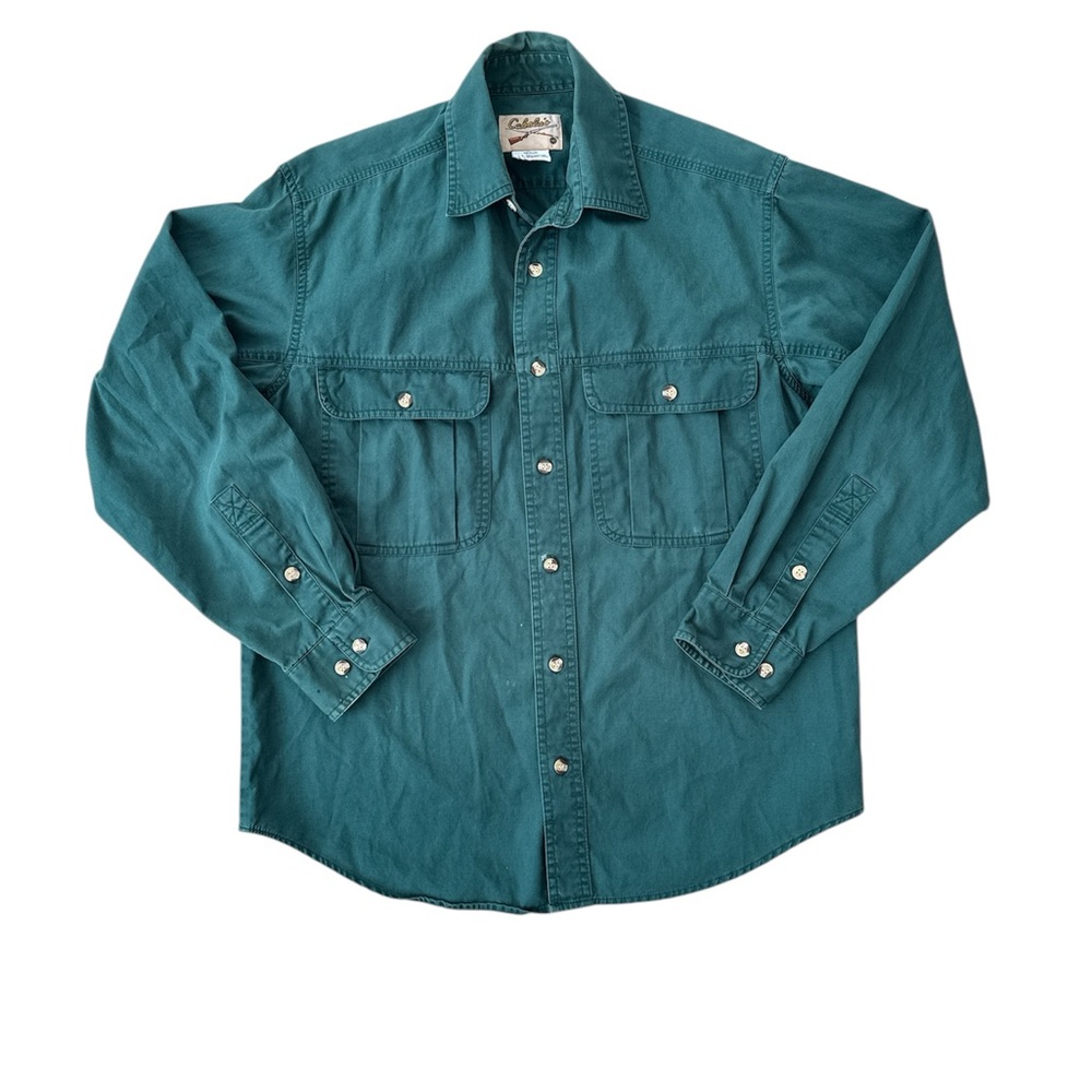 Vintage Cabela’s Green Button-down Size Medium 100% cotton